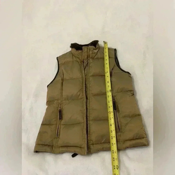 Charter Club Petite Women's Puffer Vest Faux Fur Collar Full Zip Brown Size P/P - Picture 7 of 12